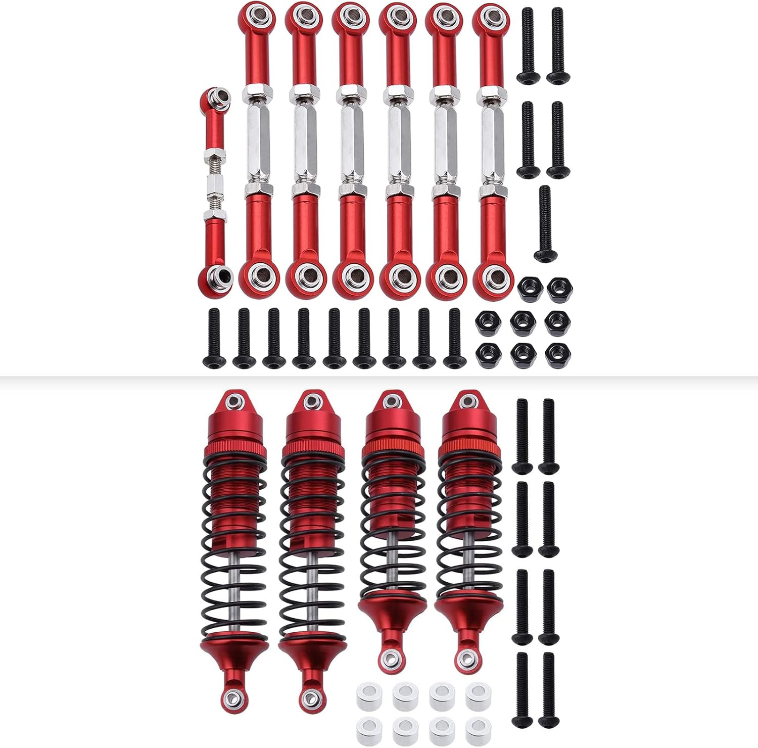OGRC 59mm Shocks Absorber Oil Threaded Damper Threaded Shock Absorber for TRX4M 1/18 RC Crawler Upgrade Parts (Black Silver OGRC 59mm Shocks Absorber Oil Threaded Damper Threaded Shock Absorber for TRX4M 1/18 RC Crawler Upgrade Parts (Black Silver