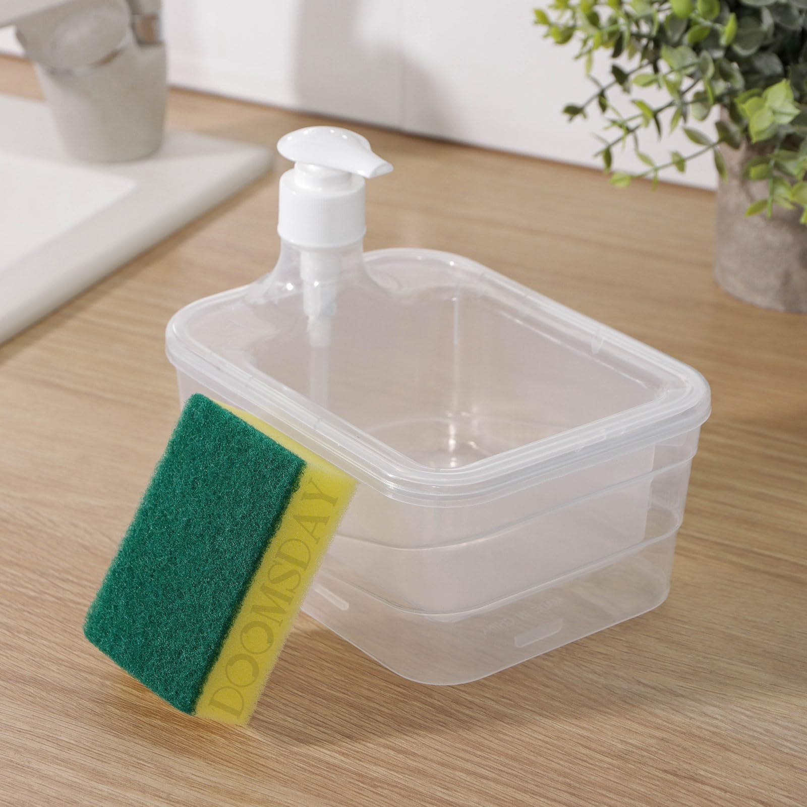 DOOMSDAY 2-in-1 Liquid Soap Dispenser with Scrubber, 700ml Liquid Capacity Soap Pump, Multipurpose Kitchen Countertop Dish Washing Container, Compact Pump Bottle with Sponge (B0D9BTKPGG) Amazon Price History, Amazon Price Tracker