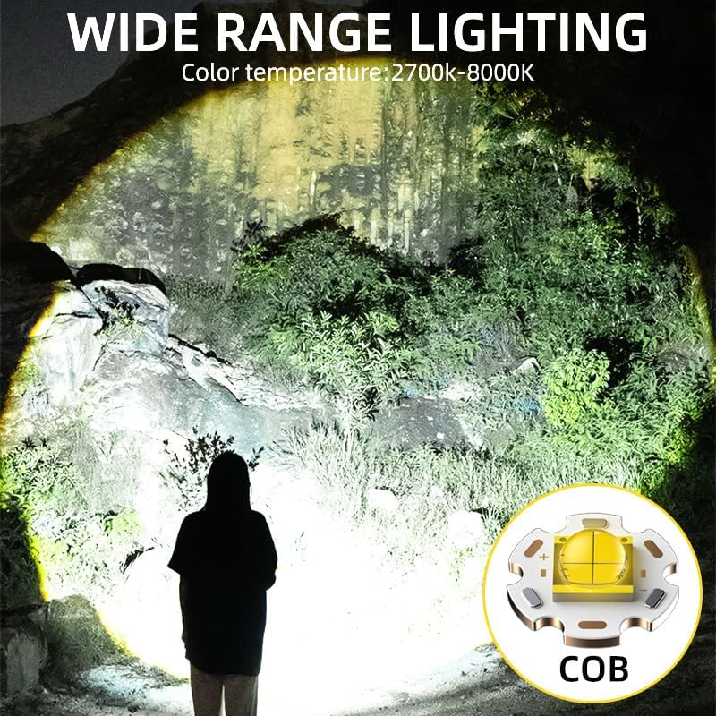 4 Pcs Rechargeable Work Light with 360° Rotating Magnetic Base, Tough Built 500 Lumens Magnet Light Compact Waterproof Portable Mini Floodlight for Mechanics Garage and Outdoor Use