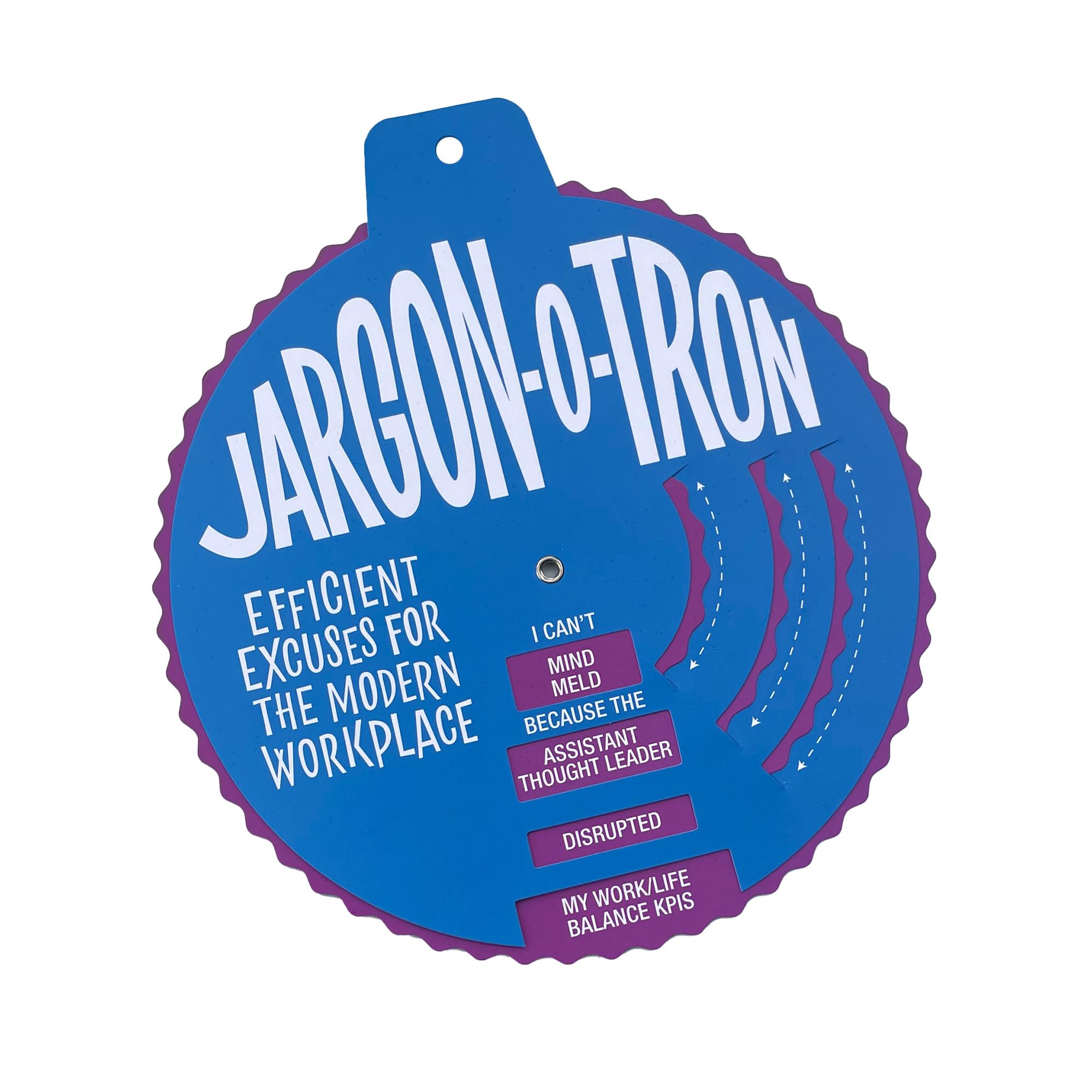 Dissent Pins Jargon-o-Tron Corporate Game: Four Wheels, Volvelle, Adult, Teen, Purple, Office Theme, Manual, Hand-Powered