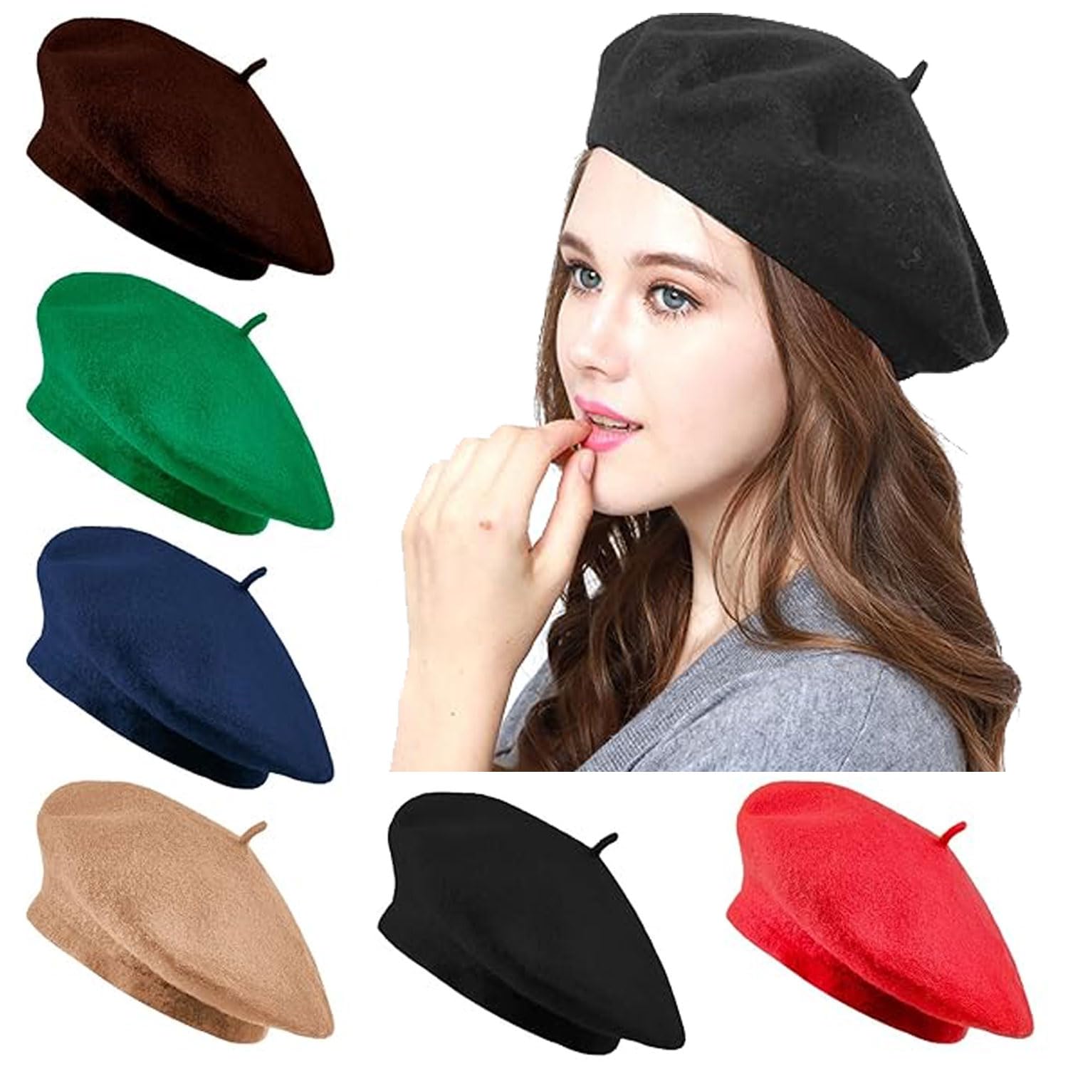 Woolen Cap Wool Blend French Artist Beret Beanie Cap Hat for Women and Men