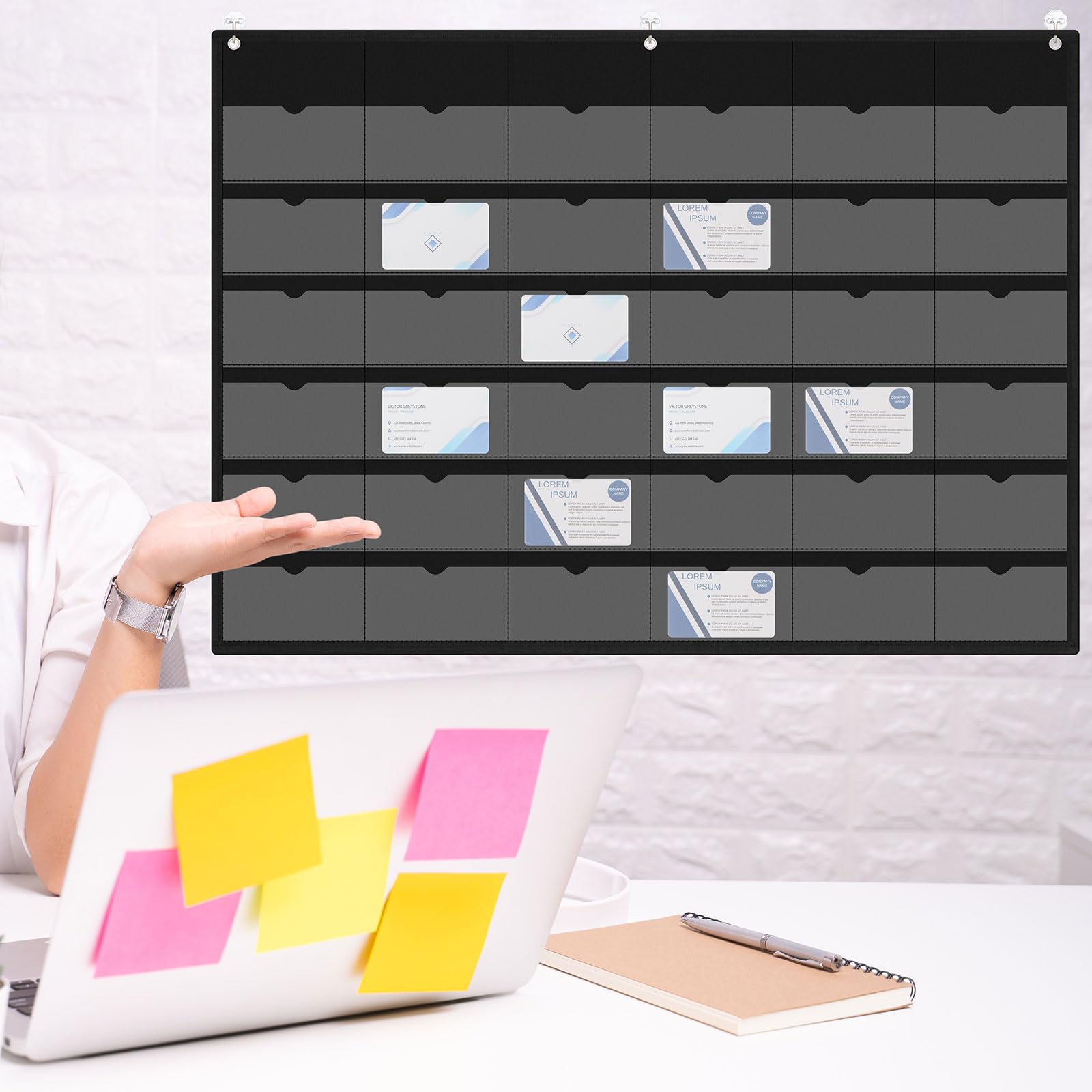 Karteikartenhalter Zum Aufhängen 72x29,5cm - 16 Taschen Für Organisation