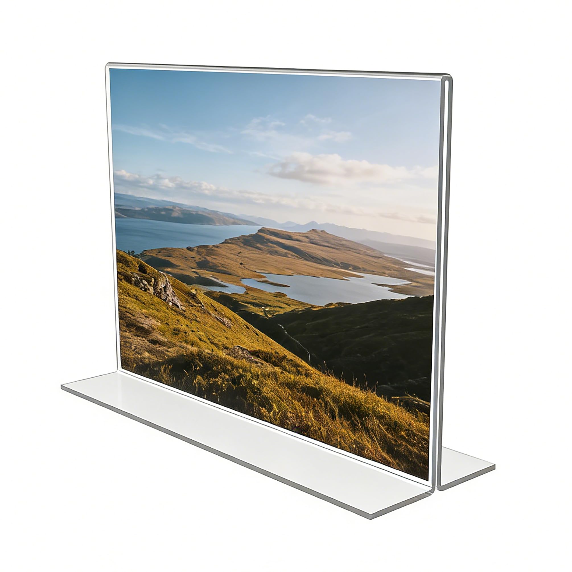 FixtureDisplays 11193-2-P - Soporte de acrílico transparente para carteles, marcos de mesa para fotos, menú, parte inferior
