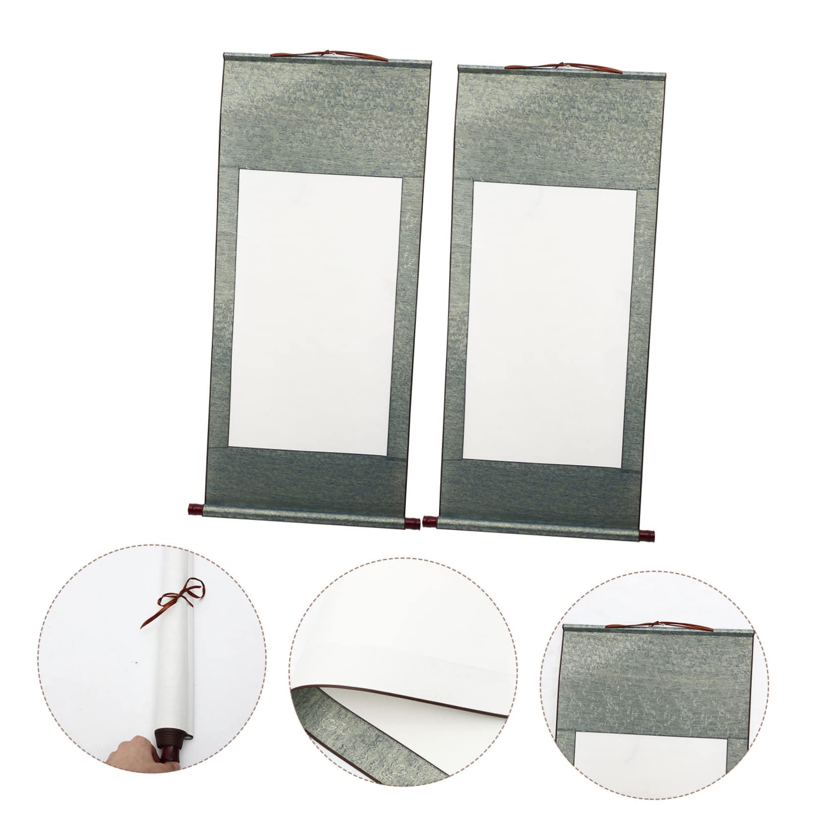 Lot de 2 Rouleaux de Papier à Calligraphie, Parchemin Vierge à Suspendre, Papier de Riz, Format Compact pour Écriture et Décoration Maison et Bureau