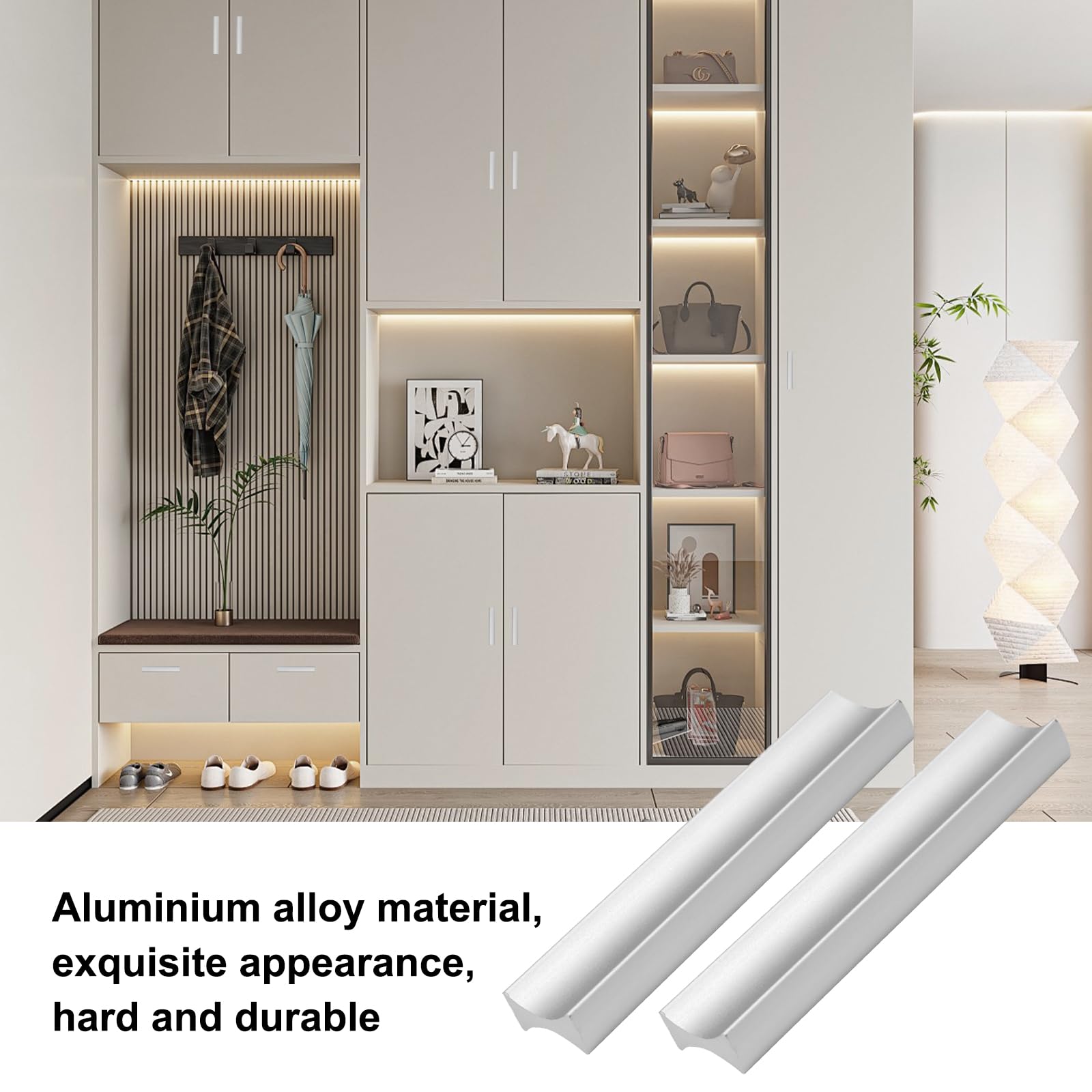 Maniglie Per Mobili Da Cucina, 6 Pezzi Maniglie Armadio, Maniglie Per Mobili In Alluminio, Maniglia Per Cassetto Mobili, Maniglie Per Cassetti, Per Cassetti, Porte, Armadi, Distanza Fori 96 mm