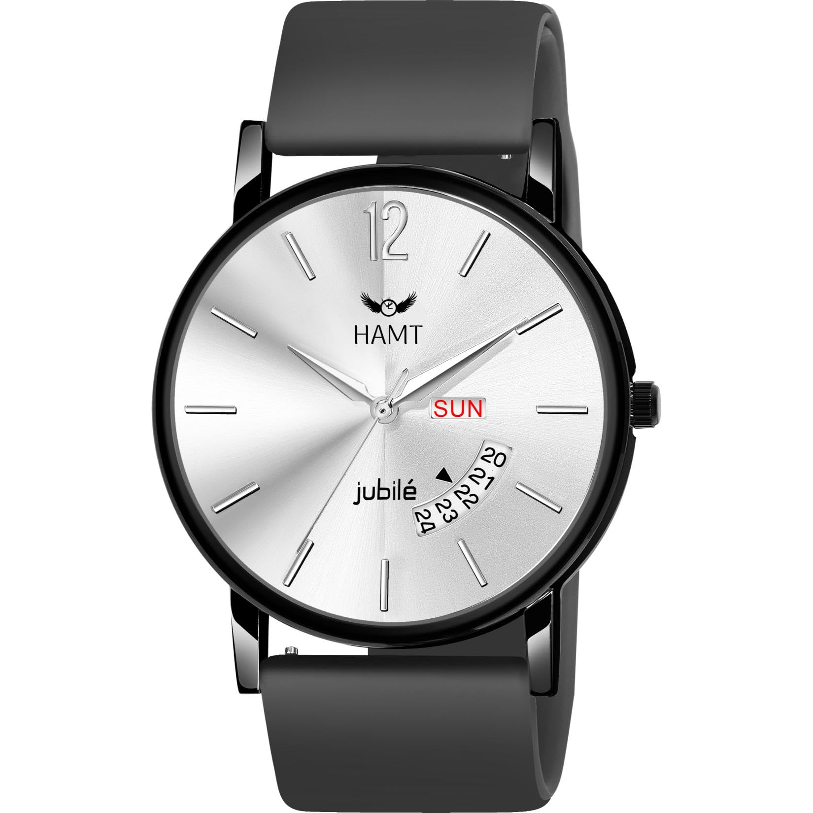 hamt Black Silicone Strap Analog Watch for Men-GR411 (Silver) (B0C1ZR9CWQ) Amazon Price History, Amazon Price Tracker