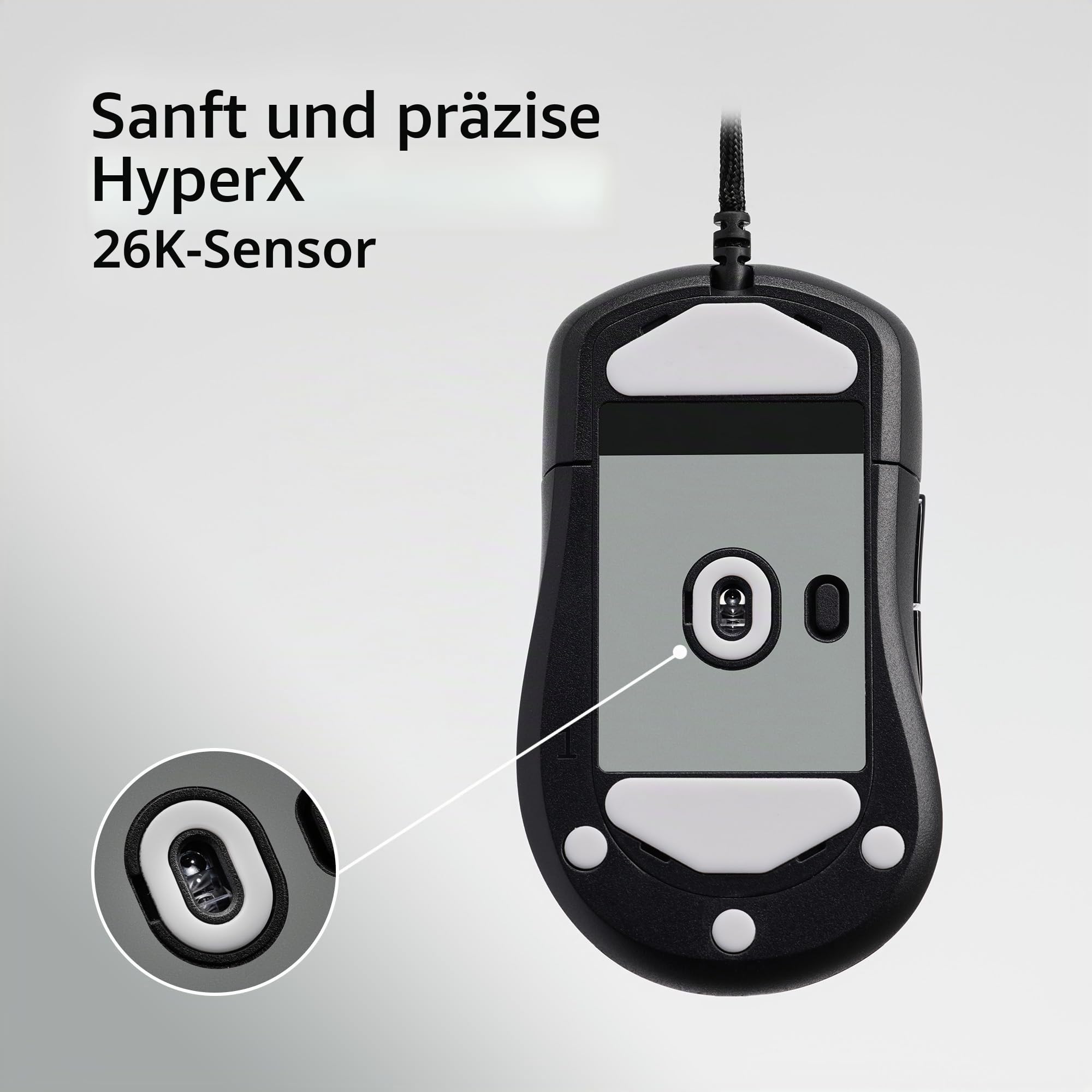 HyperX Pulsefire Saga Gaming Maus – Modulare Gaming-Maus, bis zu 26.000 DPI, 8K Polling Rate, HyperX Optical Switches, RGB-Beleuchtung, Leichtgewicht 69g, kompatibel mit PC, PS5 & Xbox, Schwarz