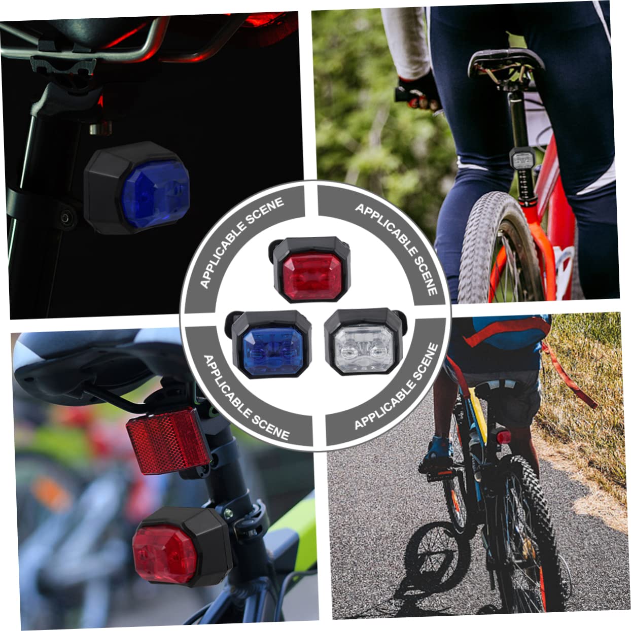 BESPORTBLE 2sets Bike Taillights Led Tail Light for Cycling Waterproof Rear Lights Safety Signals Bike Rear 3pcs*2