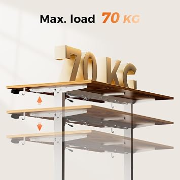 Agilestic Height-Adjustable Electric Desk, 140x80 cm Sit-Stand Office Desk, Computer Desk with Memory Function, Standing Desk, Gaming Desk, Light Brown