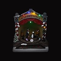 Vista 6 de Aldea Navideña de Circo de Mesa - Aldea de Invierno Pre-iluminada con Nieve - Perfecta Adición a tus Decoraciones Navideñas de Interior - Gran Pieza