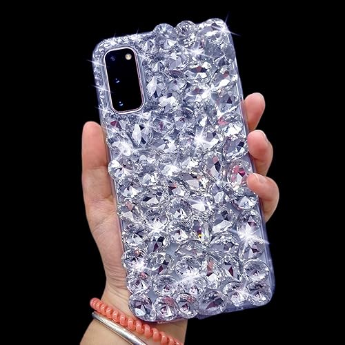Miniatura 4 de Bonitec Funda protectora para Samsung Galaxy S20 con purpurina 3D, con diamantes de imitación de cristal brillante y diamantes de imitación