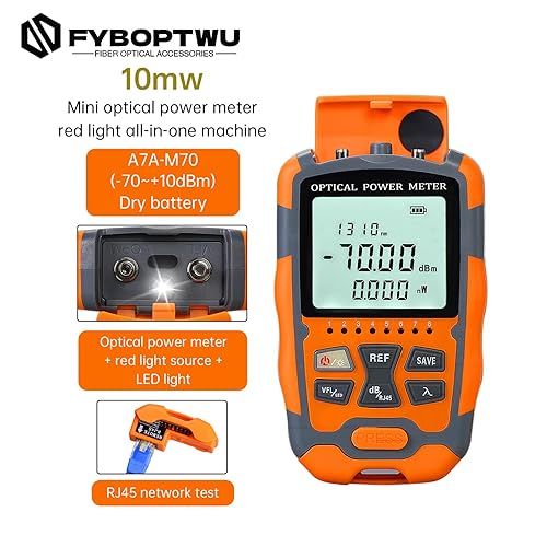 Miniatura 5 de 2pcs 4 en 1 función VFL-10 Localizador visual de fallas y medidor de potencia óptica portátil OPM (FCSCST) y prueba de red RJ45 e iluminación LED,