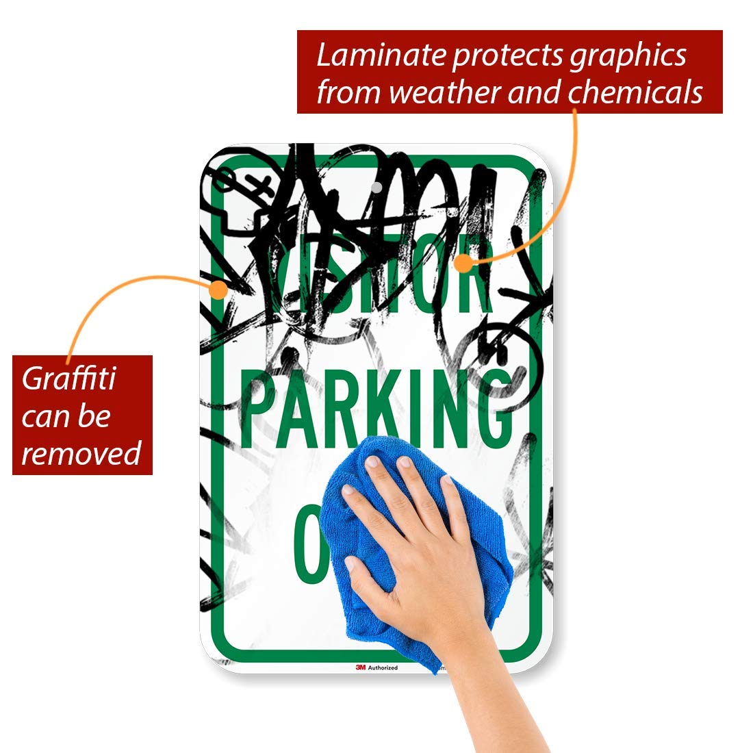 Panneau « Visitor Parking Only » par SmartSign | 30,5 x 45,7 cm 3M haute intensité en aluminium réfléchissant
