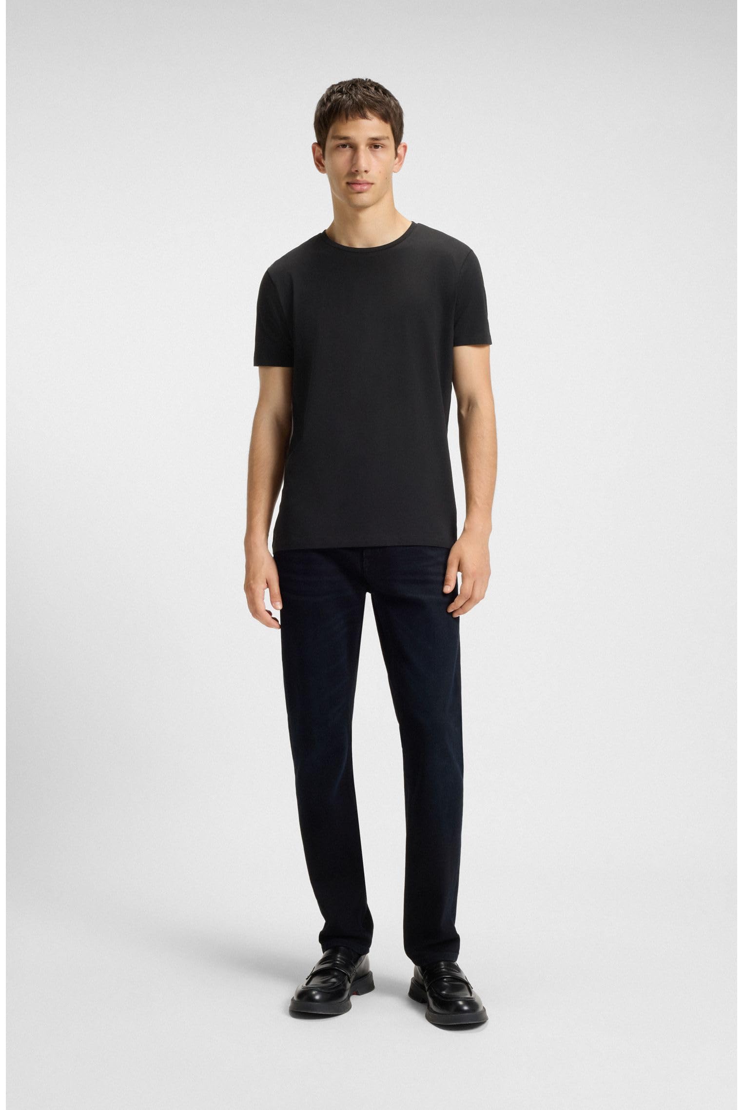 HUGO Herren Round Zweierpack Slim-Fit T-Shirts aus Stretch-Baumwolle
