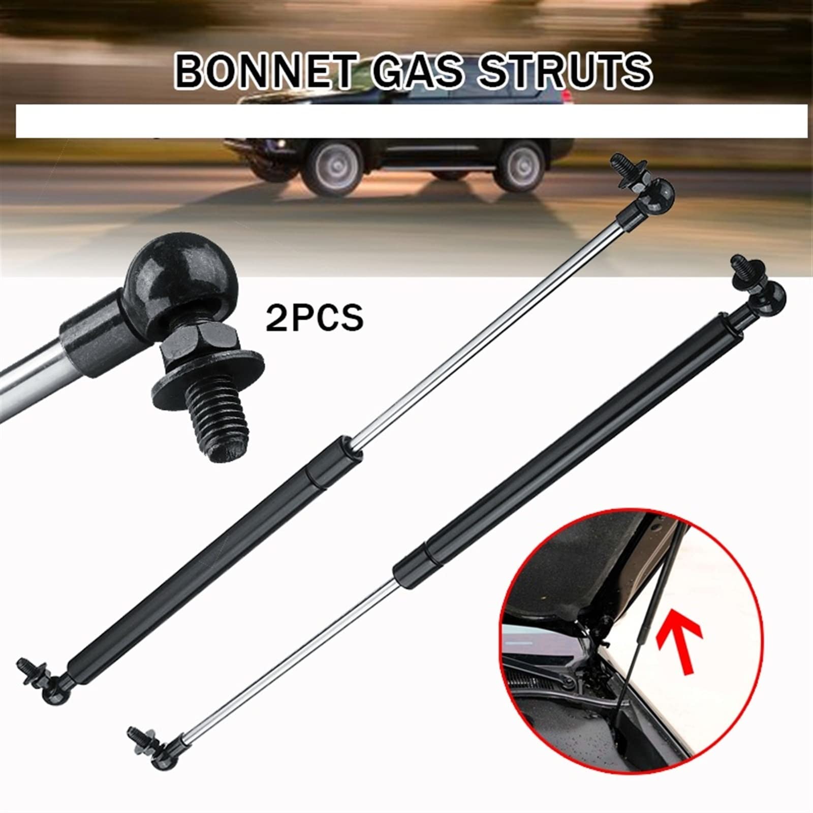 Vérins à Gaz Pour Capot Land Cruiser Prado 120 (2002-2009) - Amortisseur De Capot, Kit De Levage - 4