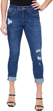 Royalty for Me Womens Royalty for Me Womens Petite Wannabettabutt Mid Rise Mega Cuff Jeans
