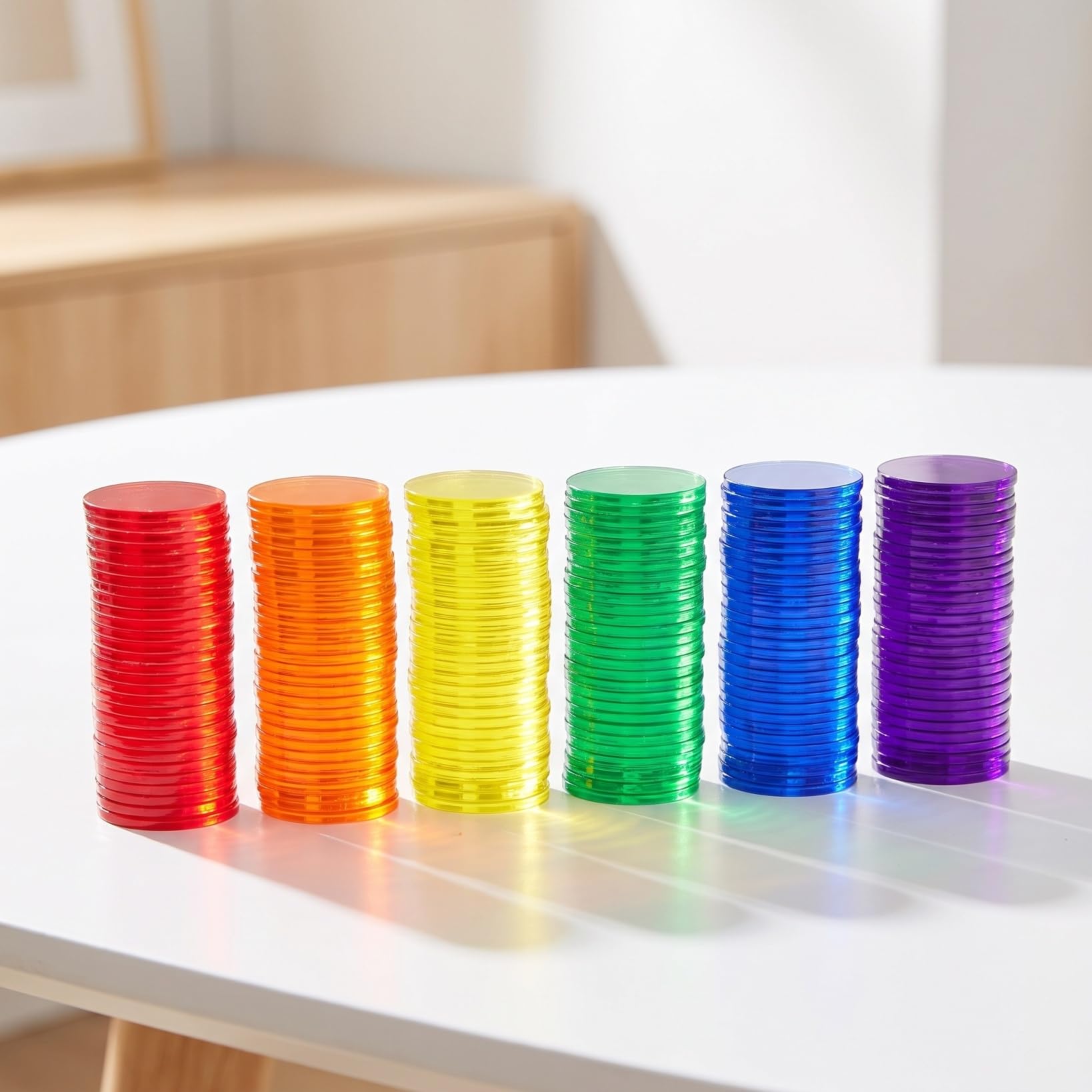 Toyvian Lot de 300 Jetons Plastique 19Mm Couleurs Variées 6 Teintes 50 Jetons par Couleur pour Jeux De Bingo Et Société Accessoires De Jeu