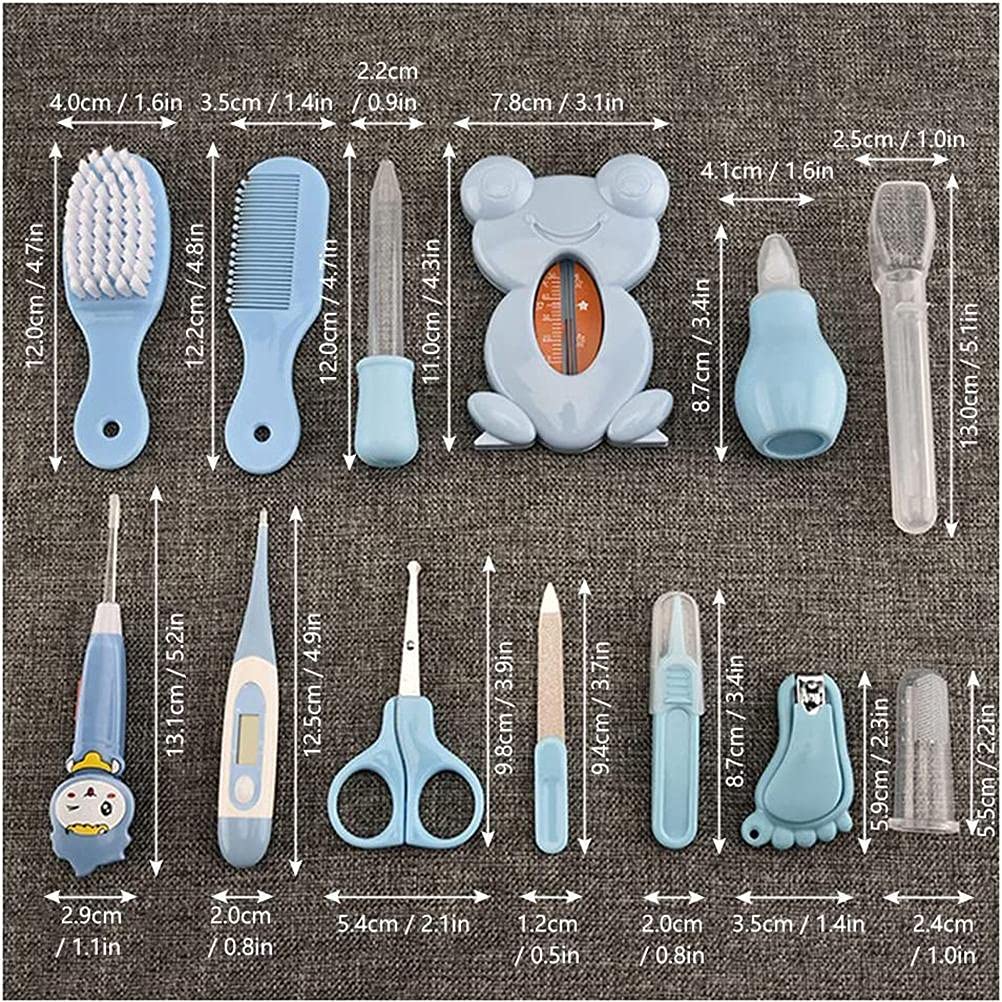 Kit de toilettage pour bébé 13 pièces, ensemble de soins de sécurité pour bébé, kit de toilettage pour bébé, outils de toilettage pour bébé, ensemble de manucure pour nouveau-né, ensemble