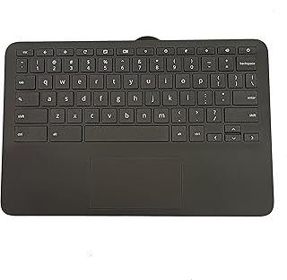 Replacement Laptop Upper Case Palmrest Keyboard Touchpad Assembly Part for HP Chromebook 11 G9 EE M47382-001 Black
