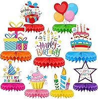 Vista 13 de 9 piezas de decoración de cumpleaños 60 para hombres y mujeres, centros de mesa de cumpleaños 60 para mesas, saludos a cumpleaños de 60 años