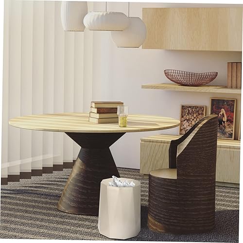 Miniatura 9 de Cabilock Bote de basura redondo de plástico dorado y azul, 1 unidad, contenedores de basura interiores