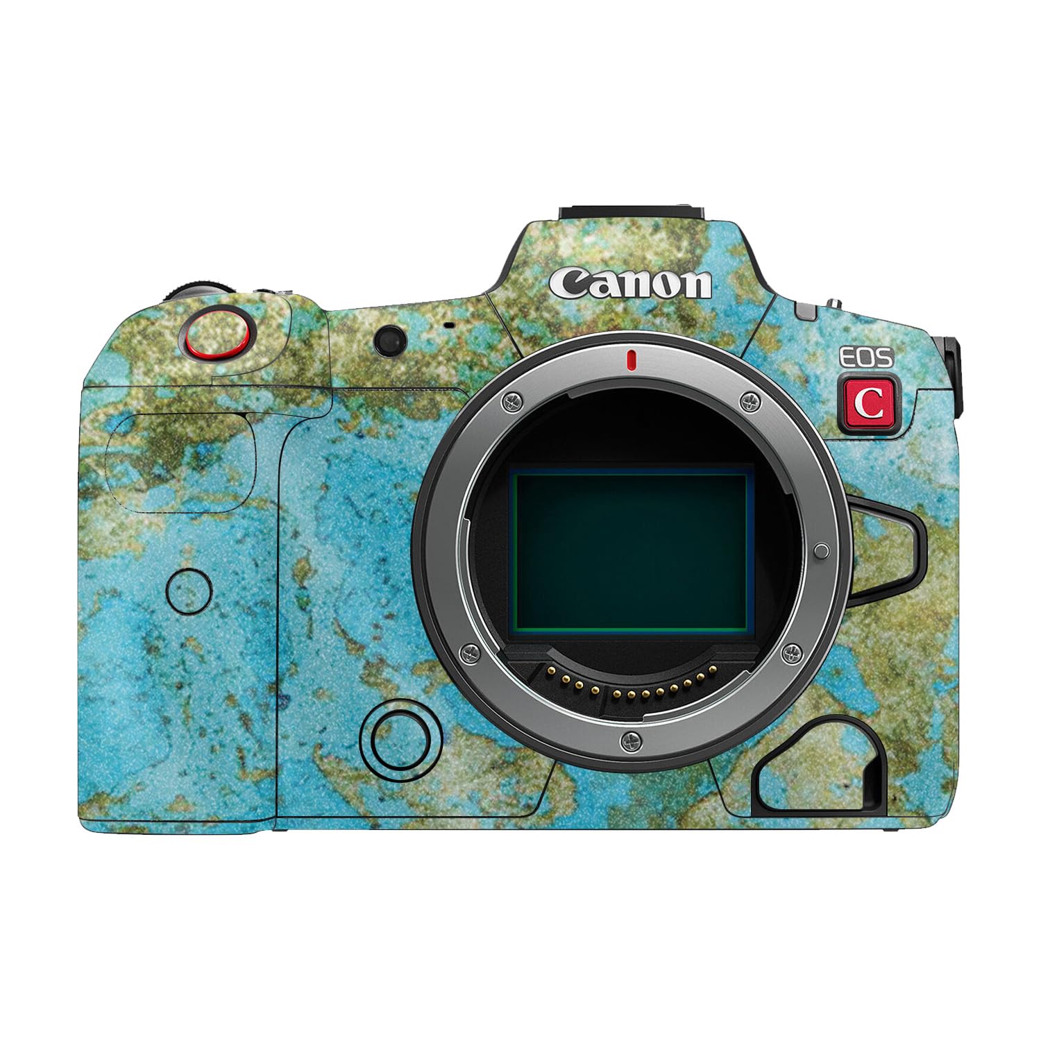 Glossy Glitter Camera Skin Compatible with Canon EOS R5C (2022) - Teal Marble - Premium 3M Vinyl Protective Wrap Decal Cover - Easy to Apply | Crafted in the USA by MightySkins