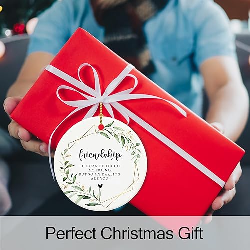 Miniatura 7 de Adornos de amistad 2024, adornos de amigas para mujeres, regalos de amistad para mujeres, adorno de Navidad de cerámica de 2.9 pulgadas 2024