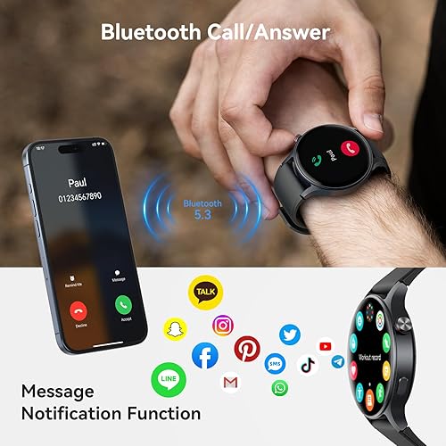 Miniatura 3 de Reloj inteligente para hombres y mujeres, responderhacer llamadas, pantalla ultra clara AMOLED de 1.32 pulgadas con monitor de frecuencia cardíaca,