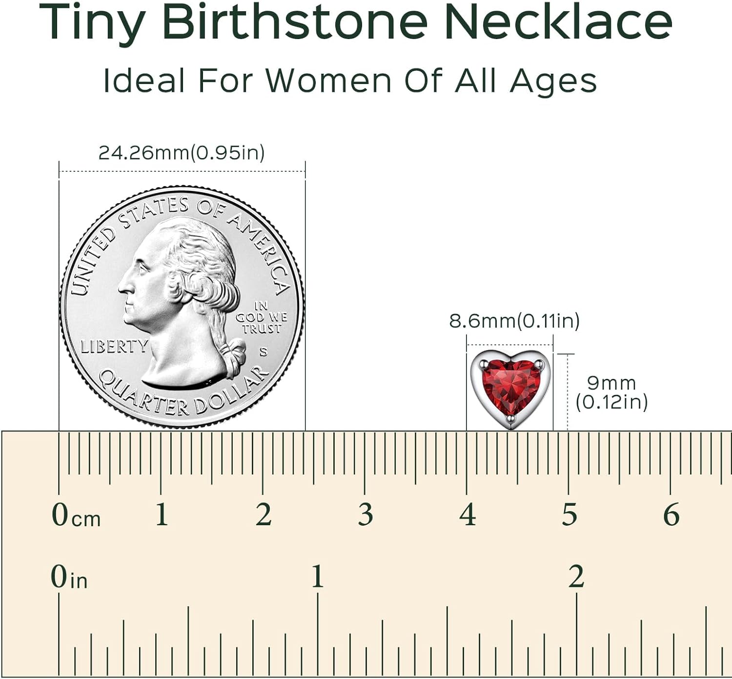 ChicSilver 925 Sterling Silver 12 Months Sparkling Round Cut Created Birthstone Pendant Necklace, 16 Inch Rolo Chain - Image 5