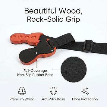 Cello Endpin Stopper Wooden Base - Non-Slip Rock Stop for Floor Protector, Adjustable Cello Holder with Strap, Universal Fit Spike Stand for Cello, Bass, Unique Cello-Shaped Design