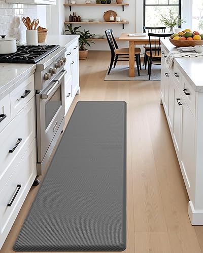 Miniatura 6 de DEXI Tapete de cocina acolchado antifatiga, extra largo, grande, cómodo, impermeable, de espuma viscoelástica, antifatiga, para escritorio, oficina