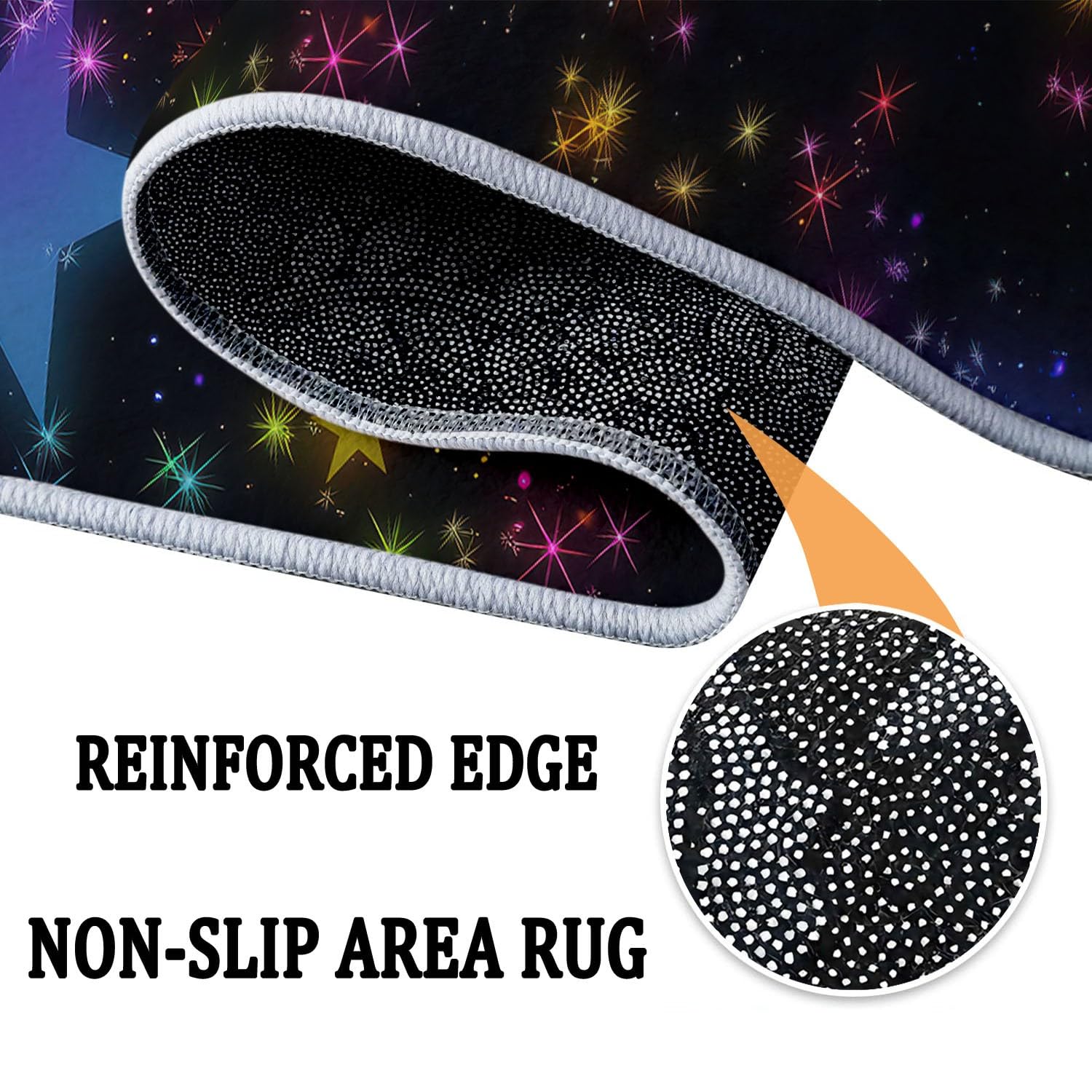 Tapis Rond pour Chambre Enfant, Tapis Rond Galaxie Fantaisie pour Garçons Filles Design Ciel Nocturne Étoilé Dégradé, Lavable et Antidérapant pour Espace de Jeu, Multicolore Dimension:100 cm