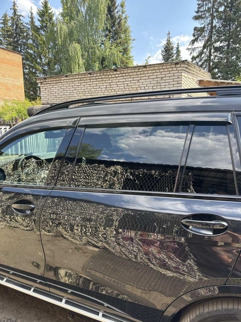 CT Rain Guards for Car Windows - Tape-On, Window Visors Rain Guards, Compatible with BMW X7 (G07) 2019-2025, Dark Smoke, Acrylic Plastic, 4 Pcs/Set, Improved Ventilation