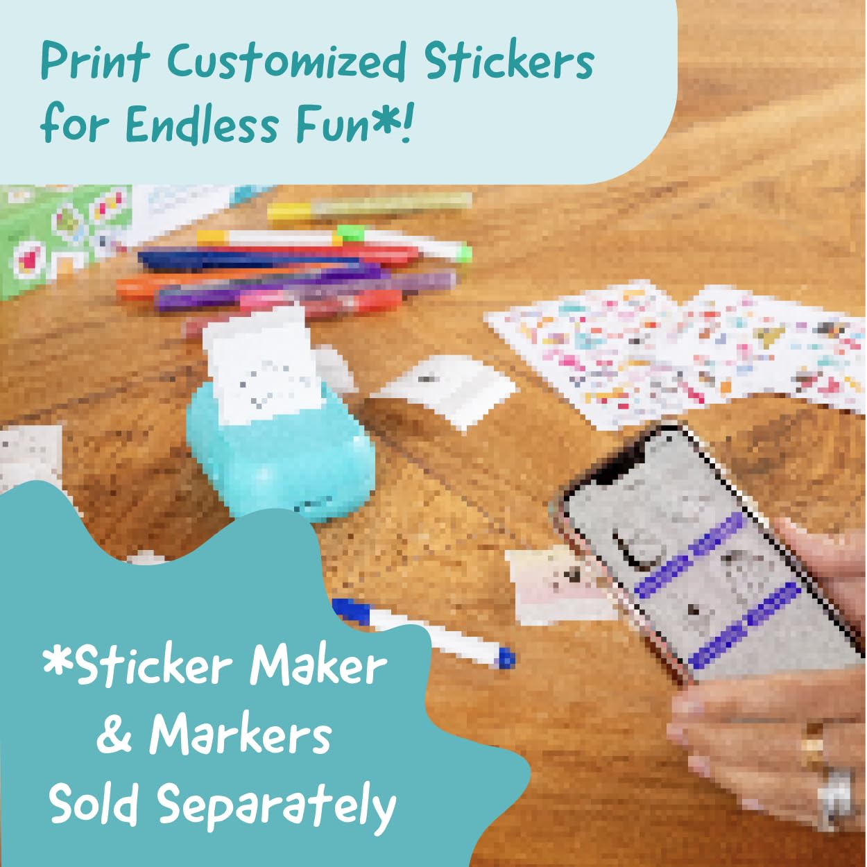 Hello Blink Sticker Maker Nachfüllpack - 10 Rollen - 5 Rund, 5 Quadratisch - Macht 400 benutzerdefinierte Aufkleber - Kompatibel mit Hello Blink Drucker (separat erhältlich) - Spaß für Kinder ab 8