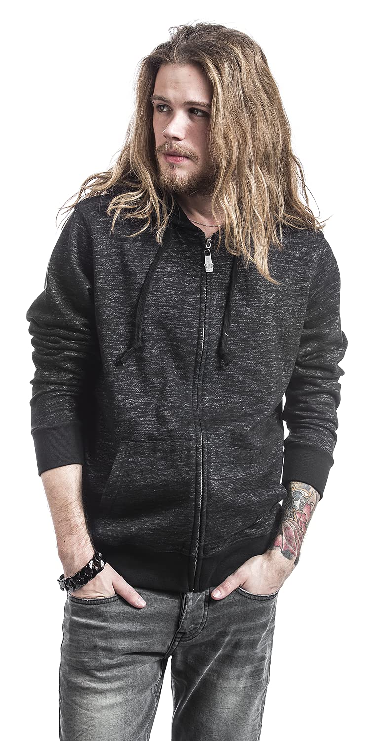 Black Premium by EMP Hombre Chaqueta Gris Oscuro con Capucha