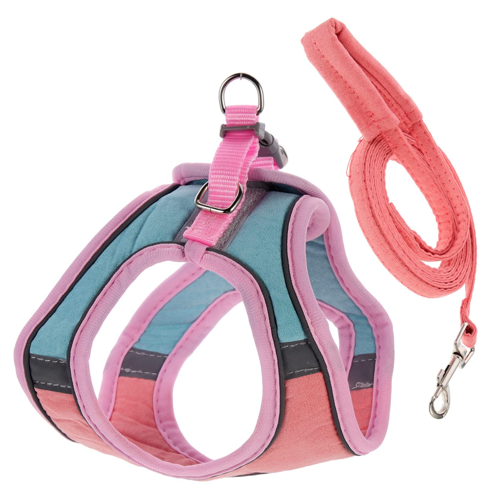 SUPVOX Cat Harness and Leash 2 Pack Pet Vest Type Harness Long Leash Reflective Strips for Night