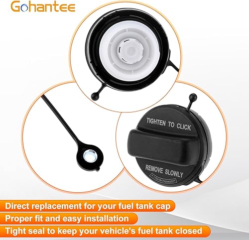 Miniatura 4 de gohantee Tapa de gasolina, conjunto de tapa de depósito de combustible 17670-SHJ-A31 compatible con Honda Accord, CR-V, CR-Z, Element, Odyssey,