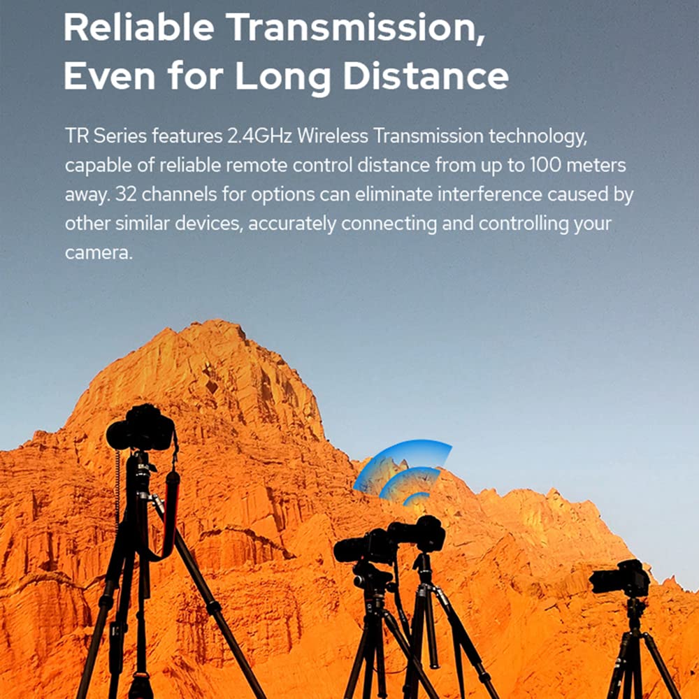 Godox TR Series 2.4G Minuterie sans Fil Télécommande Obturateur de caméra (transmetteur et récepteur) 6 réglages de minuterie 32 canaux Distance de contrôle de 100 m avec câble d'obturateur TR-C3