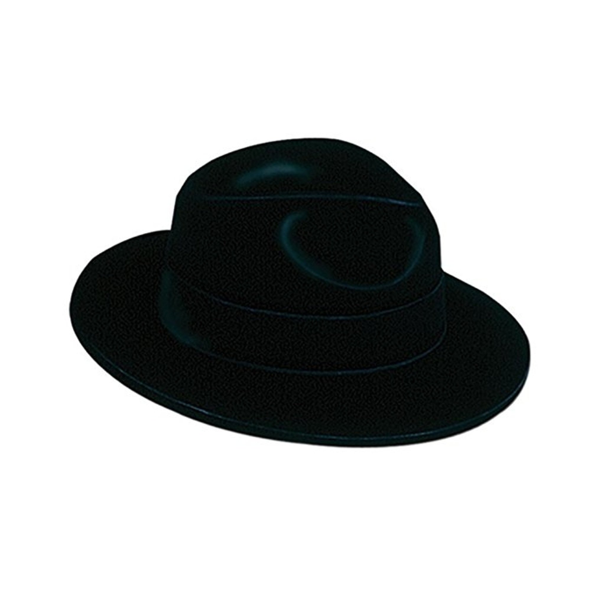 24 pcs Black Velour Fedora - Plastic Backed