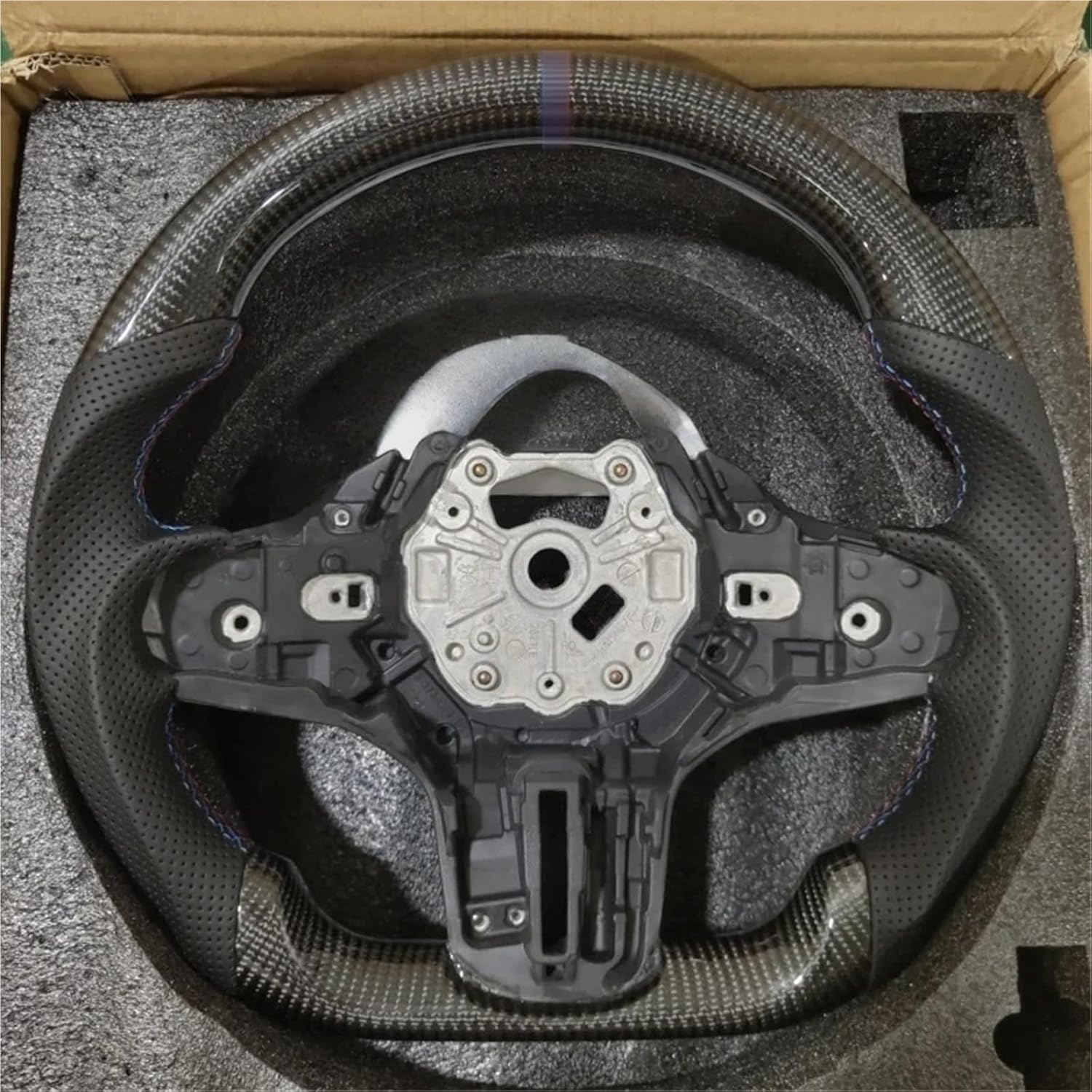 Premium Carbon Fiber Steering Wheel Compatible With BMW G20 G21 G22 G28 G80 F40 F44 F82 F83 F87 M2 M3 M4 Accessories(Style 1 with heating)