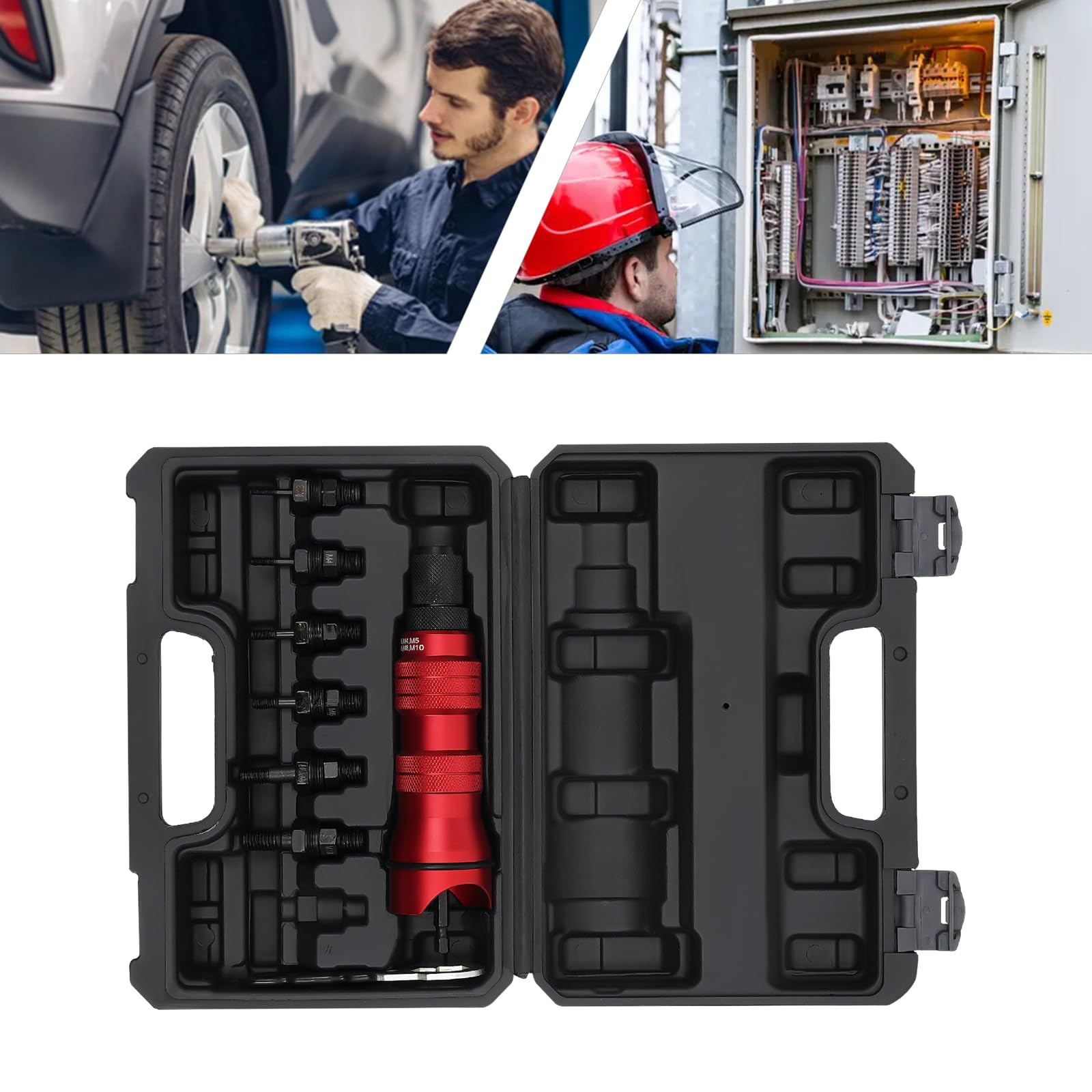 Rivetto professionale, rivettatore elettrico, rivetto per avvitatore a batteria o trapano, pinza per rivetti elettrici, adattatore/rivetto/rivetto/driver
