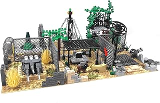 Thcbme Military Base 6 Building Blocks Set, WW2 Desert Army Base Building Toys Compatible with Lego 6254100 Building Accessory, Educational DIY Gift for Kids Aged 6+