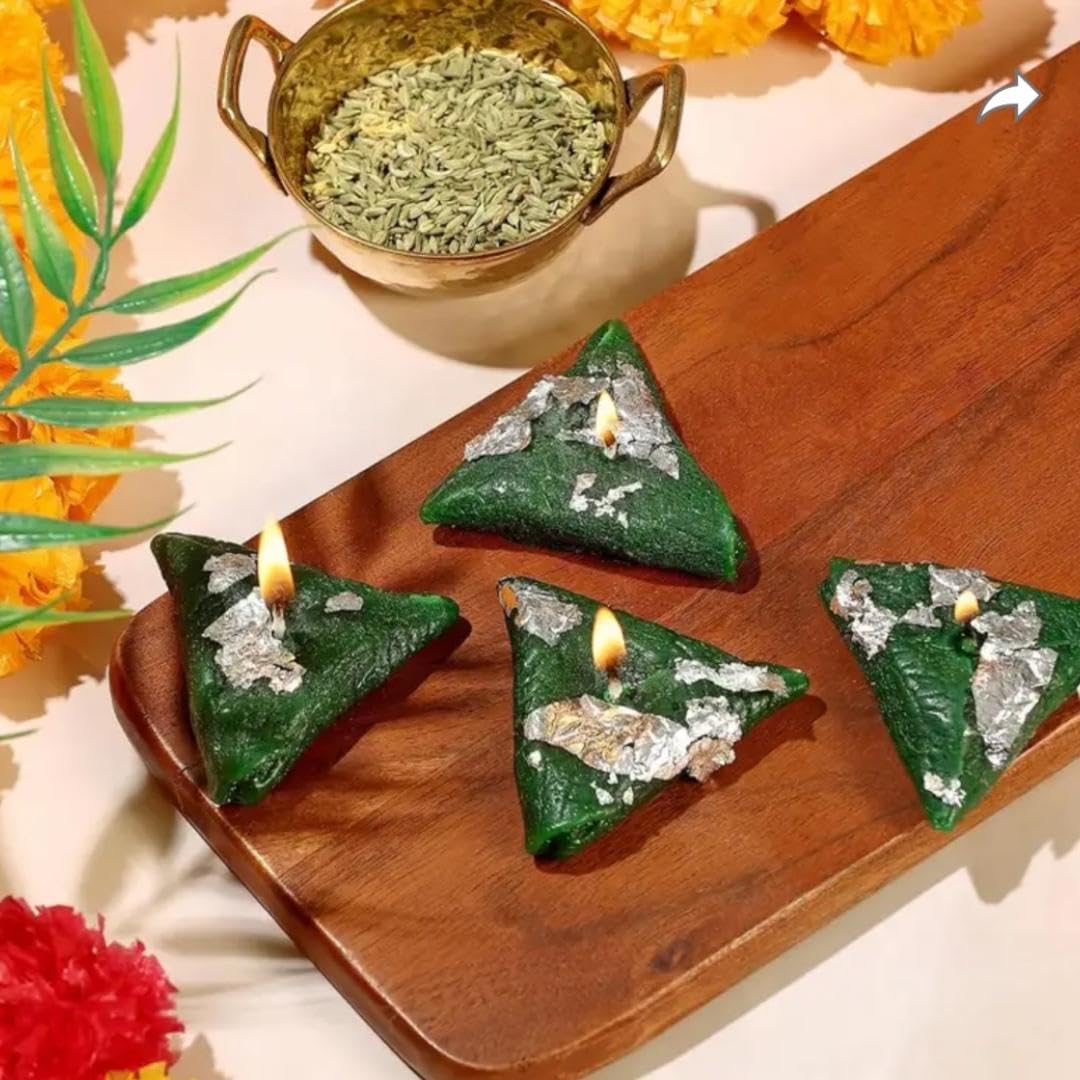 KROKIO® - Paan Silicone Mould for Candle Making Mold 3D Triangle Shape Resin Art Craft Moulds Soap Fondant Banarasi Paan Mold Chocolate Cake Decoration (ASM112-80) 4