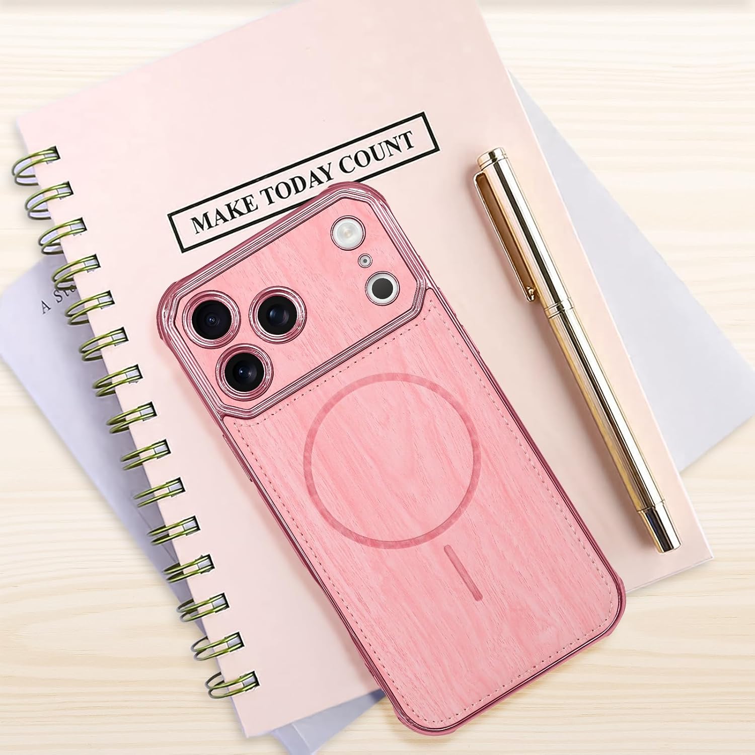 Bonoma Compatible with iPhone 17 Pro Max Case 2025 Support for MagSafe,Skin-Touch Magnetic Case TPU Camera Protection Back Cover for Girls Women -Pink