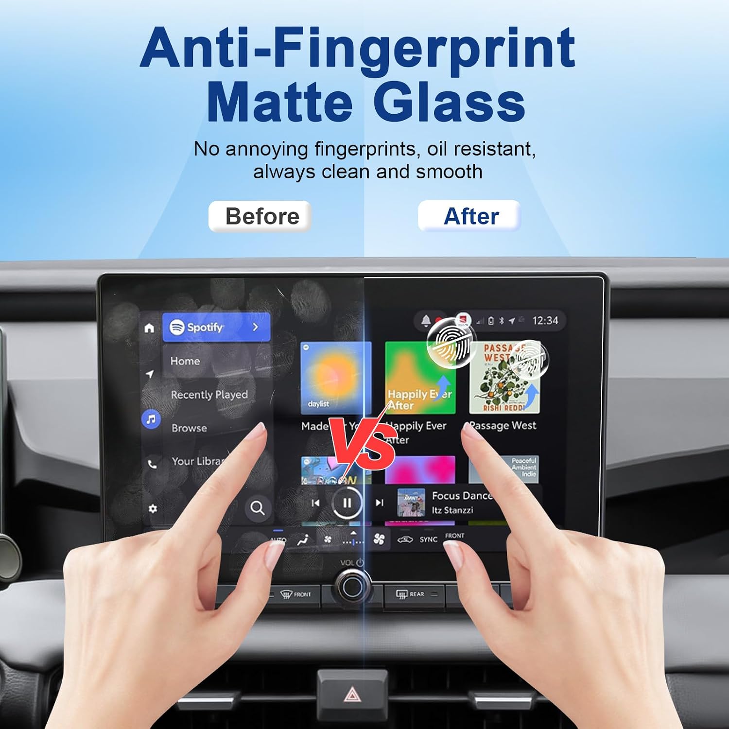 (2Pack) Anti-Glare Matte 2026 RAV4 Screen Protector, for Toyota RAV4 (LE/SE/XLE Premium/Woodland/Hybrid SE) (10.5In Navi+12.3In Dash), 9H Tempered Glass 2026 RAV4 Accessories Anti-Fingerprint