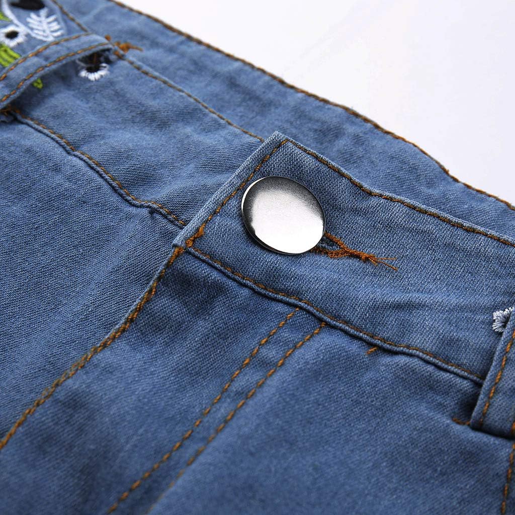 Lxitoler Women Bell Bottom Embroidered Gothic Floral Print Bootcut Western Jeans: X-Small 02-light Blue