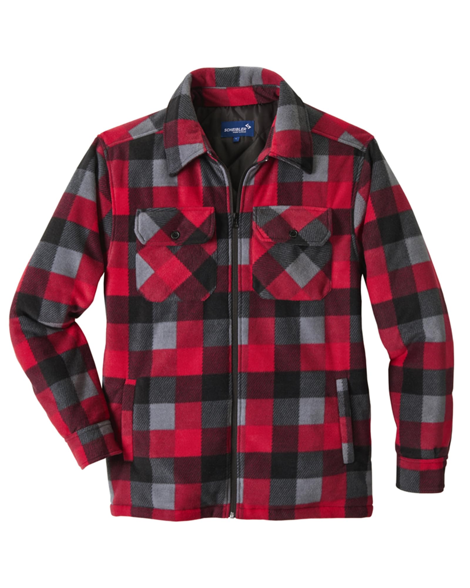 Scheibler Holzfällerhemd Herren Flanellhemd Warm Gefüttert Hemdjacke Karohemd -Outdoor Fleecejacke Langarm Thermohemd Männer Arbeitshemd mit 4 Taschen