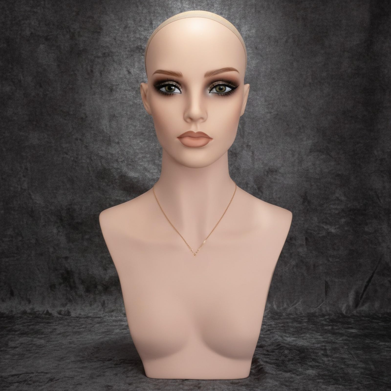 Mannequin Lebensechtes Gesicht, Perückenkopf mit Büste, Hautfarben, Mannequin-Kopf, für Schaufenster, Fotostudio, Friseursalon