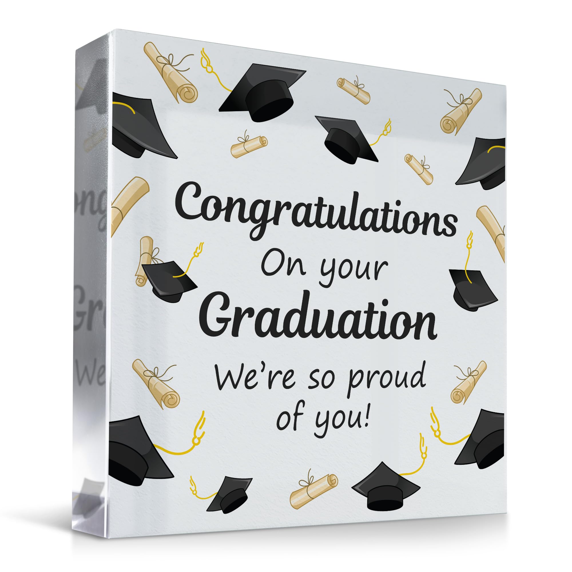 Red Ocean Congratulations On Your GRADUATION Gift Acrylic Block Graduation Gifts For Daughter Son Friend Congratulatons Gift For Grandson Granddaughter Graduation Present
