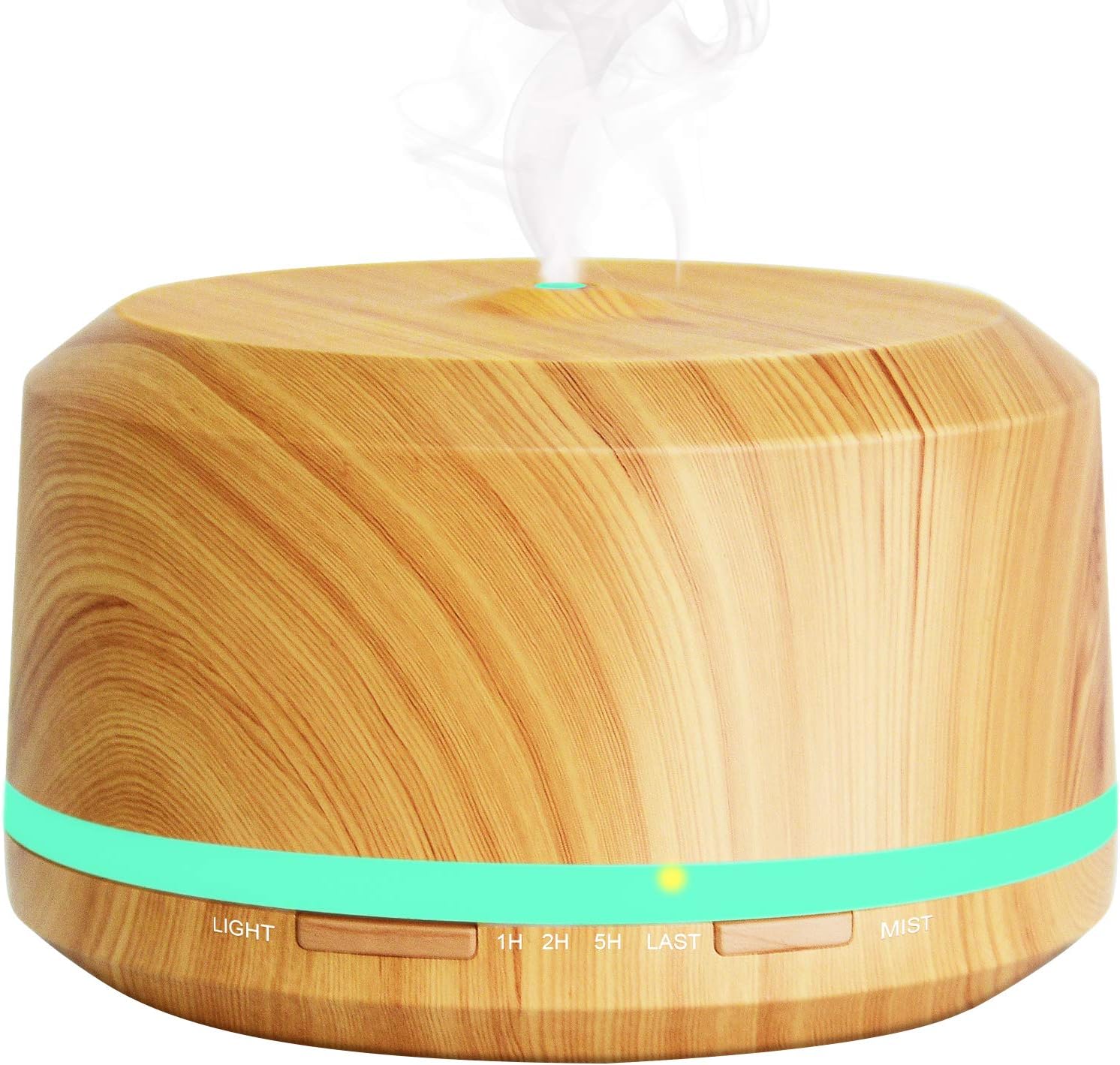 Aromatherapy Diffusers, BAXiA 450ml Ultrasonic Essential Oil Diffuser with Adjustable Mist, Humidifier Diffuser with Auto Shut-Off, 8 Changing LED Lights for Baby Room, Home, Spa - Wood Grain